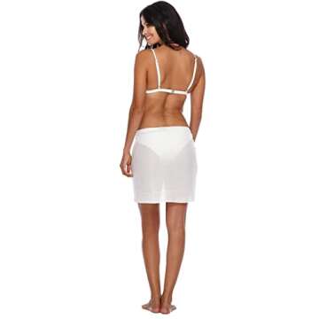 SHU-SHI Womens Mini Sarong Swimwear Bikini Cover Up Pareo Wrap White