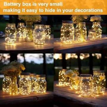 LEDIKON 16 Pack 10ft 30 LED Fairy Lights Battery Operated String Lights,Silver Wire Warm White Firefly Mini Lights for Wedding,Party,DIY Crafts,Mason Jars,Centerpieces Table Decorations