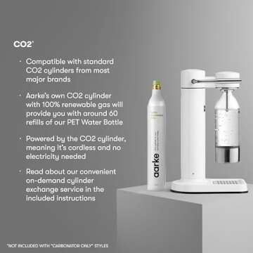 aarke - Carbonator III Premium Carbonator/Sparkling & Seltzer Water Maker with PET Bottle (White)