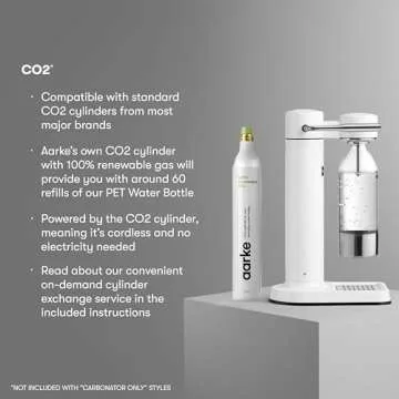 aarke - Carbonator III Premium Carbonator/Sparkling & Seltzer Water Maker with PET Bottle (White)