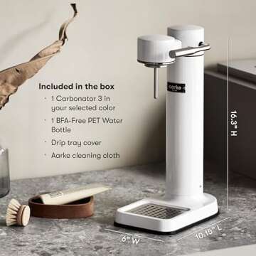 aarke - Carbonator III Premium Carbonator/Sparkling & Seltzer Water Maker with PET Bottle (White)