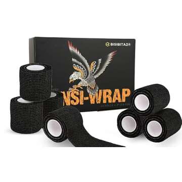 BISIBITA2 Sensi Wrap Grip Cover Sports Self Bandage Rolls 2-inch x 5-Yards 24pcs (Black)