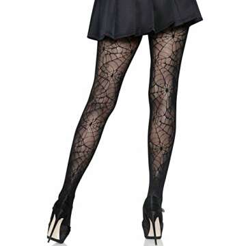 Leg Avenue Women's Net Tights, Black Spiderweb, One Size
