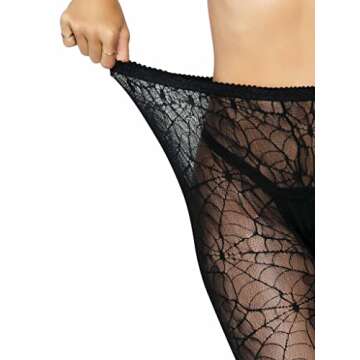 Leg Avenue Women's Net Tights, Black Spiderweb, One Size