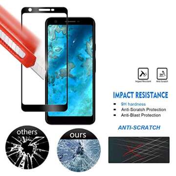 [2-Pack] Pulen for Google Pixel 3A Tempered Glass Screen Protector, [Full Cover][Bubble Free][Anti-Fingerprints] Screen Cover for Pixel 3A /Pixel 3 lite,5.6'' (Black)