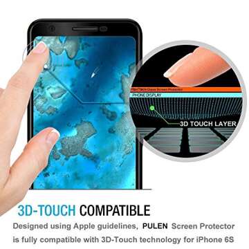 [2-Pack] Pulen for Google Pixel 3A Tempered Glass Screen Protector, [Full Cover][Bubble Free][Anti-Fingerprints] Screen Cover for Pixel 3A /Pixel 3 lite,5.6'' (Black)