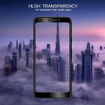 [2-Pack] Pulen for Google Pixel 3A Tempered Glass Screen Protector, [Full Cover][Bubble Free][Anti-Fingerprints] Screen Cover for Pixel 3A /Pixel 3 lite,5.6'' (Black)