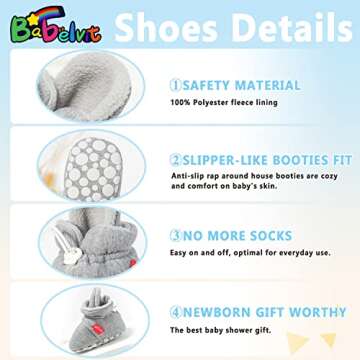 Babelvit Infant Fleece Booties for Newborn Boys & Girls