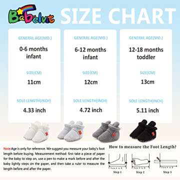 Babelvit Infant Fleece Booties for Newborn Boys & Girls