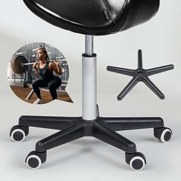 Master Massage Ergonomic Saddle Chair-Saddle Stool- Hydraulic Swivel Rolling Chair-Salon Clinical Tattoo Dentist Clinic Stool, Spas, Salons Stools, Workshop Office-Black