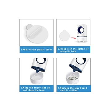48 Pcs Refill Glue Boards 4.13" Sticky Pads Compatible with Katchy, Fenun, Dunaga, and Fvoai Zap H3 M3 Pro Indoor Insect Fly Traps Bug Catcher Mosquito Zapper Light