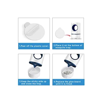 48 Pcs Refill Glue Boards 4.13" Sticky Pads Compatible with Katchy, Fenun, Dunaga, and Fvoai Zap H3 M3 Pro Indoor Insect Fly Traps Bug Catcher Mosquito Zapper Light