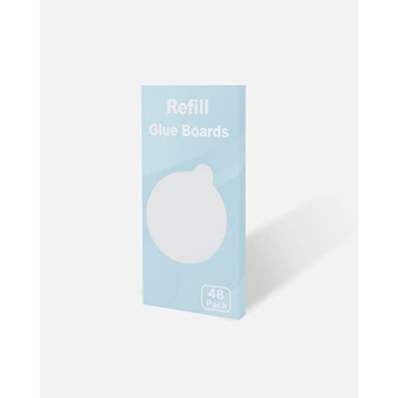48 Pcs Refill Glue Boards 4.13" Sticky Pads Compatible with Katchy, Fenun, Dunaga, and Fvoai Zap H3 M3 Pro Indoor Insect Fly Traps Bug Catcher Mosquito Zapper Light
