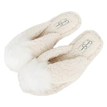 Jessica Simpson Fluffy Slide-On House Slippers for Women