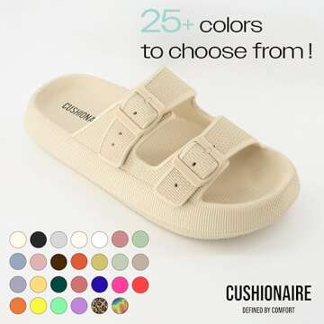 Comfortable Cushionaire Women's Fame Cloud Slide Sandals Khaki