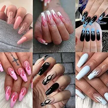 8 Sheets Flame Cloud Moon Cute Pattern Nail Art Stickers,Nail Art Supplies Water Transfer Nail Stickers,Nail Tips DIY Toenails Nail Decorations Accessories Decals