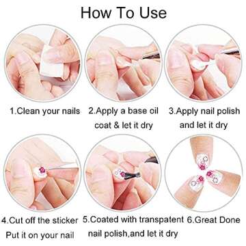 8 Sheets Flame Cloud Moon Cute Pattern Nail Art Stickers,Nail Art Supplies Water Transfer Nail Stickers,Nail Tips DIY Toenails Nail Decorations Accessories Decals