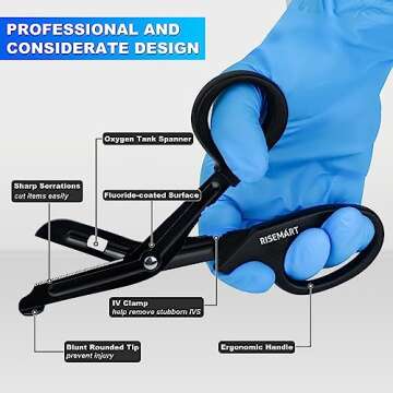 Trauma Shears & Pen light for nurses - 7.5" Fluoride Coated Medical scissors and LED Penlight for Nu...