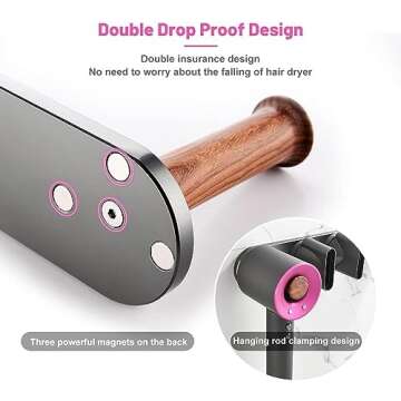 Foho Wall Mount Hair Dryer Holder for Dyson Supersonic