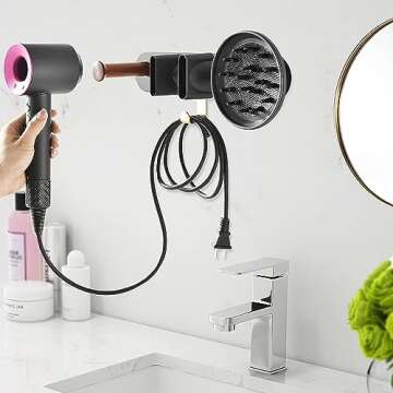 Foho Wall Mount Hair Dryer Holder for Dyson Supersonic