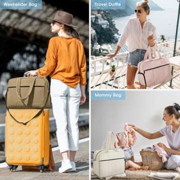 CLUCI Weekender Travel Bag for Women Quilted Puffer Tote Bag Carry On Duffel Overnight Bags with Shoe Compartment