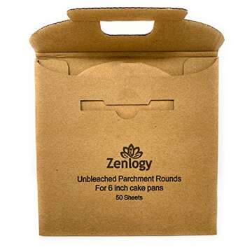 Zenlogy Parchment Rounds - 6" Circles Perfect for Baking (50 pcs)
