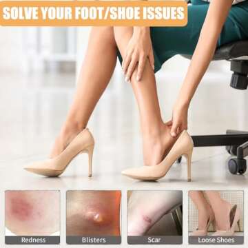 6 Pairs Heel Cushion Liners: Anti-Slip, Pain-Relief, Shoe Fit Enhancer
