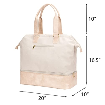 MINKARS Weekender Bag with Shoe Compartment USB Port