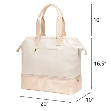 MINKARS Weekender Bag with Shoe Compartment USB Port