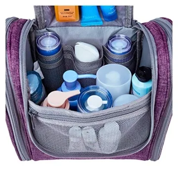 Narwey Hanging Toiletry Bag - Travel Organizer Dark Purple