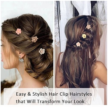AHONEY 10Pcs Mini Flower Hair Clips for Women Girls