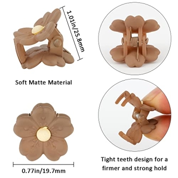 AHONEY 10Pcs Mini Flower Hair Clips for Women Girls