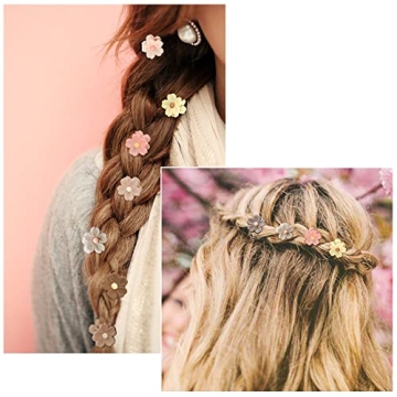 AHONEY 10Pcs Mini Flower Hair Clips for Women Girls