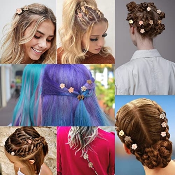 AHONEY 10Pcs Mini Flower Hair Clips for Women Girls