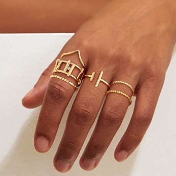 Elegant GNIRTSI Gold Beaded Ring - Minimalist Stackable Jewelry