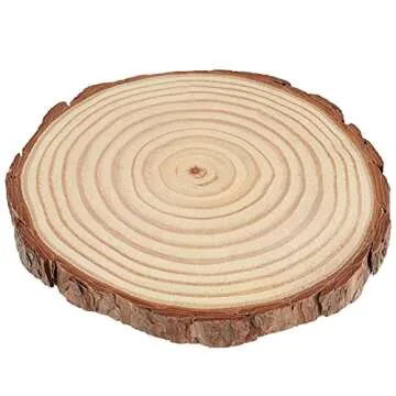 HAKZEON 8 Pack 7-8 Inch Natural Wooden Circle, Unfinished Rounds Wood Slices, Large Wood Discs for Crafts Rustic Wedding Ornaments, DIY Arts Christmas Home Decor