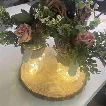 HAKZEON 8 Pack 7-8 Inch Natural Wooden Circle, Unfinished Rounds Wood Slices, Large Wood Discs for Crafts Rustic Wedding Ornaments, DIY Arts Christmas Home Decor