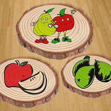 HAKZEON 8 Pack 7-8 Inch Natural Wooden Circle, Unfinished Rounds Wood Slices, Large Wood Discs for Crafts Rustic Wedding Ornaments, DIY Arts Christmas Home Decor