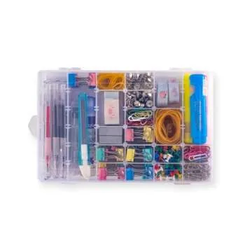 SYMPABASIC SOUFFAHOUSE Plastic Organizer Container Box 36 Compartments Jewelry Storage Box with Adjustable Dividers (1 Pack)