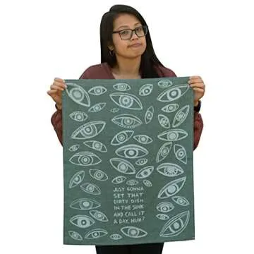 Blue Q Funny Woven Dish Towel ~ Just Gonna Set That Dirty Dish in The Sink? 100% Cotton, Soft, Super Absorbent, 28" x 21"