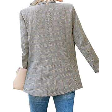Stylish GRAPENT Women’s Plaid Blazer for Office Wear