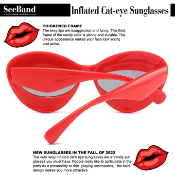 SeeBand Inflated Cat-eye Sunglasses for Women Oversized Style