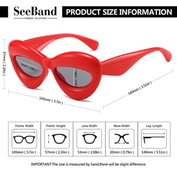 SeeBand Inflated Cat-eye Sunglasses for Women Oversized Style
