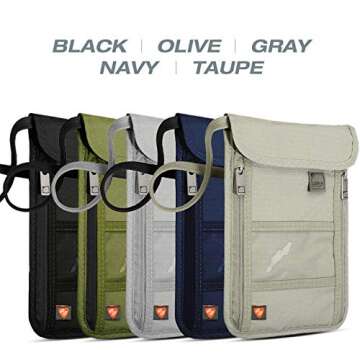 Lewis N. Clark RFID Blocking Stash Neck Wallet, Travel Pouch + Passport Holder for Women & Men, Blac...