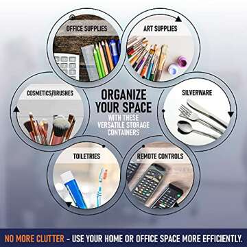 Acrylic Pen Holder Two Pack, 5mm Clear Pencil Holder for Desk, Storing Office Supplies, Makeup Brush Holders, Toothbrush, Hairbrush, Pencil Cup, Stationery, Pen Organizer, 3x3x4.5 Inches (Clear)