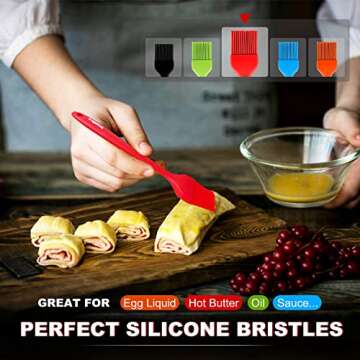 Walfos Silicone Pastry Brush, Heat Resistant Basting Brush Set, Perfect for Baking,BBQ Grill,Kitchen...