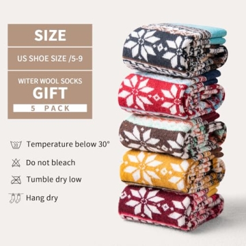 Premium Loiyadn Women's Wool Socks - 5 Pairs of Cozy Comfort