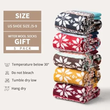 Premium Loiyadn Women's Wool Socks - 5 Pairs of Cozy Comfort