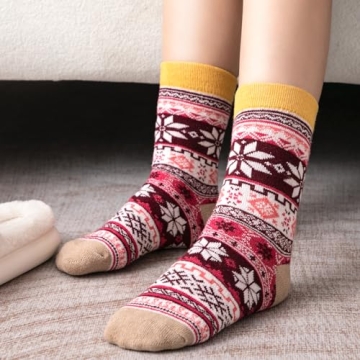 Premium Loiyadn Women's Wool Socks - 5 Pairs of Cozy Comfort