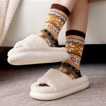 Premium Loiyadn Women's Wool Socks - 5 Pairs of Cozy Comfort